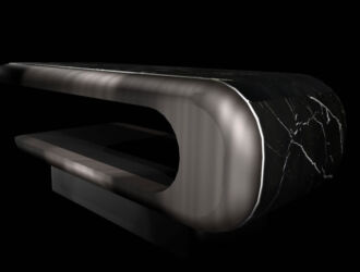 Fabio Alemanno SQUARE Black - Hammam Table - Back view high