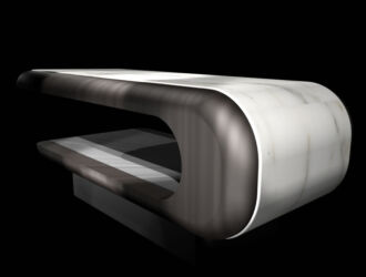 Fabio Alemanno SQUARE White - Hammam Table - Back view high